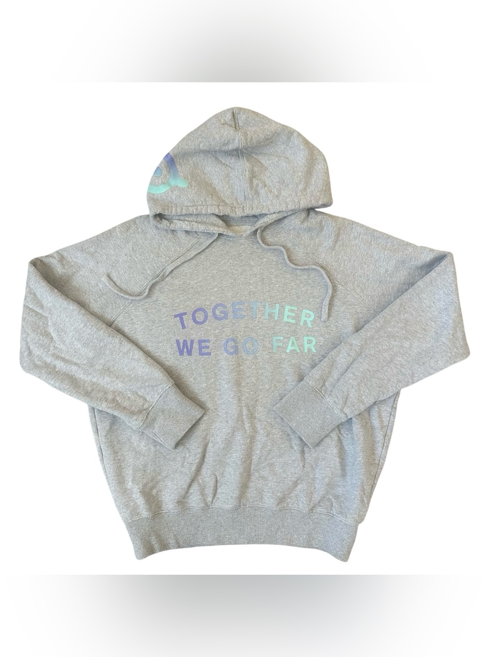 Spiritual Gangster x Peleton Light Gray Together We Go Far Cotton Hoodie Medium